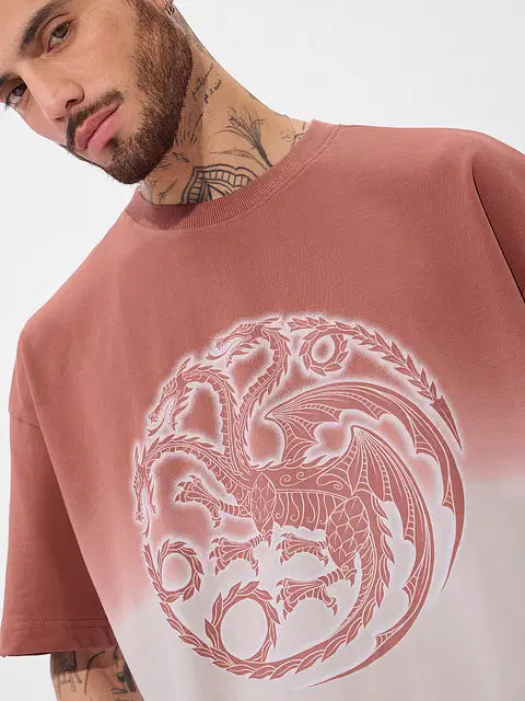 House Of Dragon Ombre Logo Oversized T-Shirts