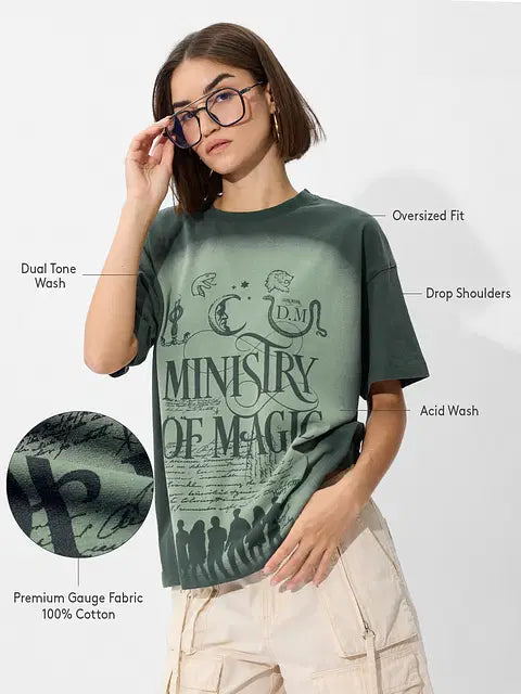 Harry Potter Ministry Of Magic Women Oversized T-Shirts