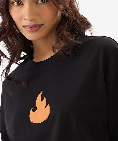 Disney Stitch On Fire Women Oversized T-Shirts