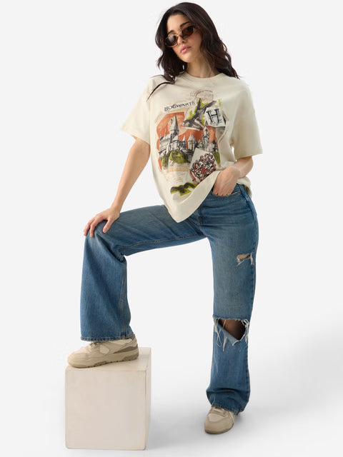 Harry Potter Hogwarts Women Oversized T-Shirts