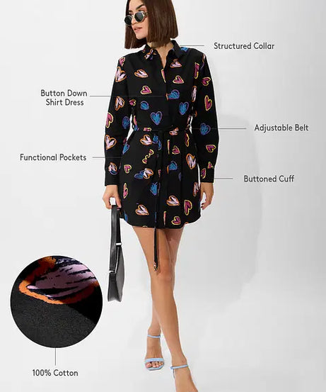 Hearts Women Shirt Dresses