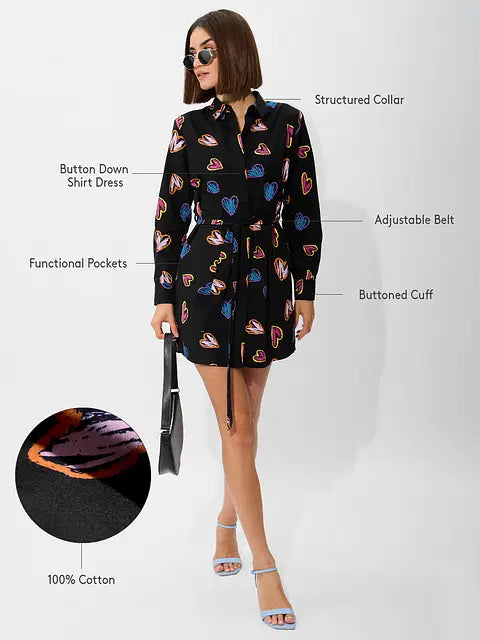 Hearts Women Shirt Dresses