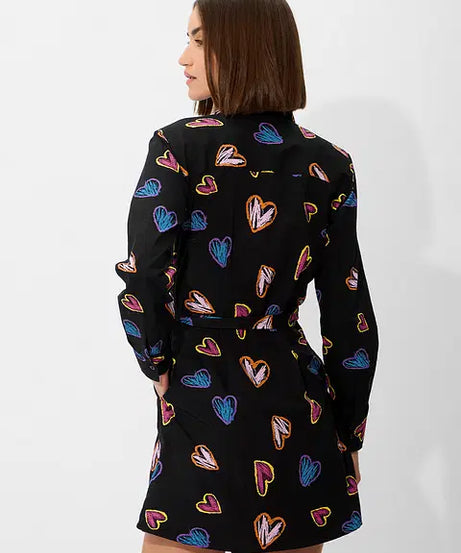Hearts Women Shirt Dresses