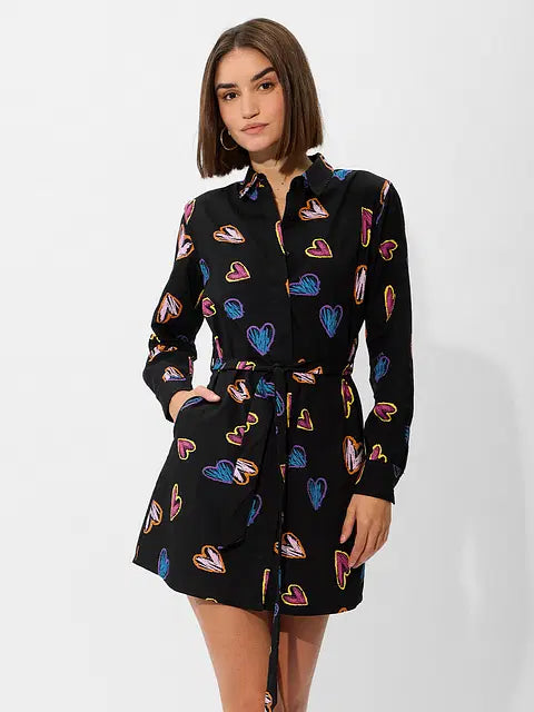 Hearts Women Shirt Dresses