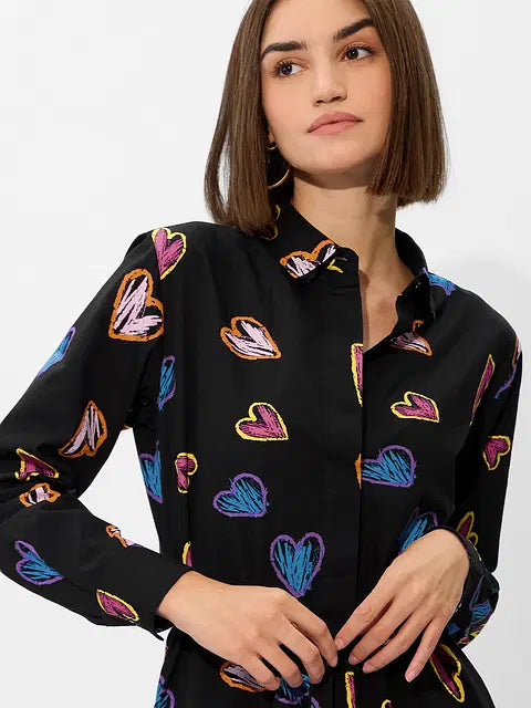 Hearts Women Shirt Dresses