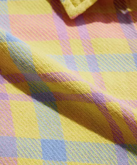 Plaid Shirt Citron Women Boyfriend Shirts