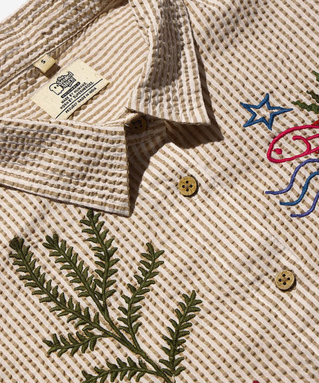 Textured Marine Women Boyfriend Shirts