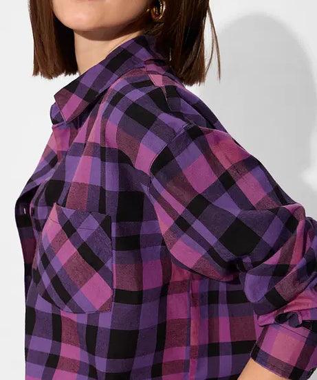 Petunia Plaid Women Boyfriend Shirts