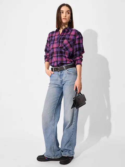 Petunia Plaid Women Boyfriend Shirts