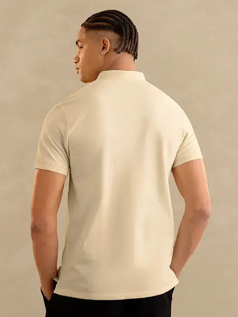 Solids: White Mandarin Polos Tshirt