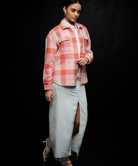 Flannel Berry Blush Women Shackets