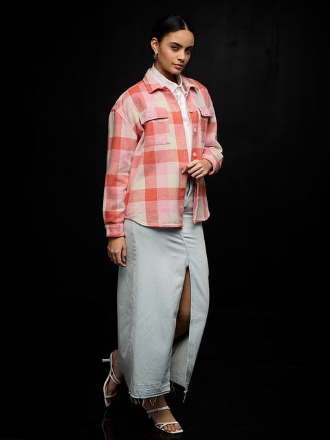 Flannel Berry Blush Women Shackets