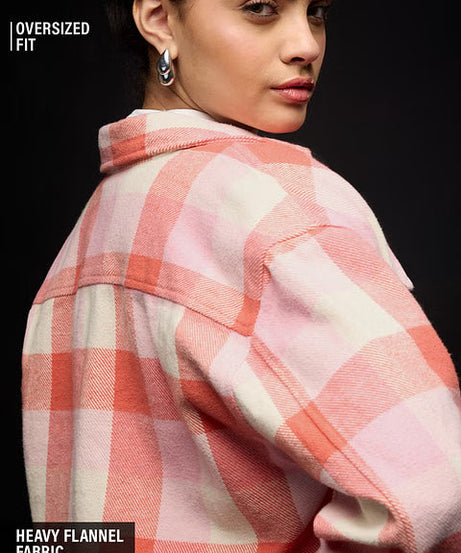 Flannel Berry Blush Women Shackets