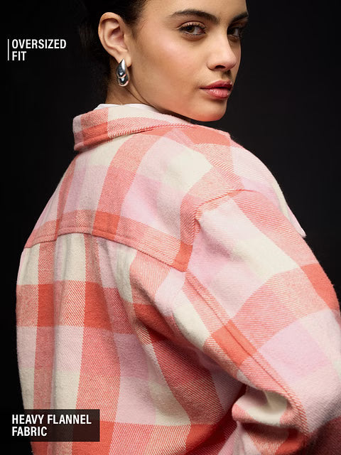 Flannel Berry Blush Women Shackets