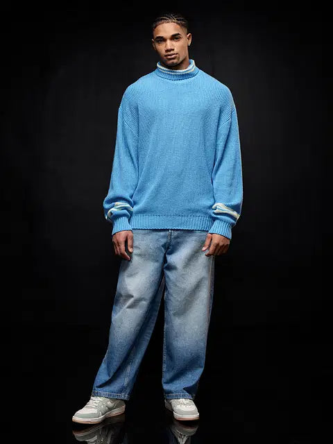 Solids Powder Blue Pullovers