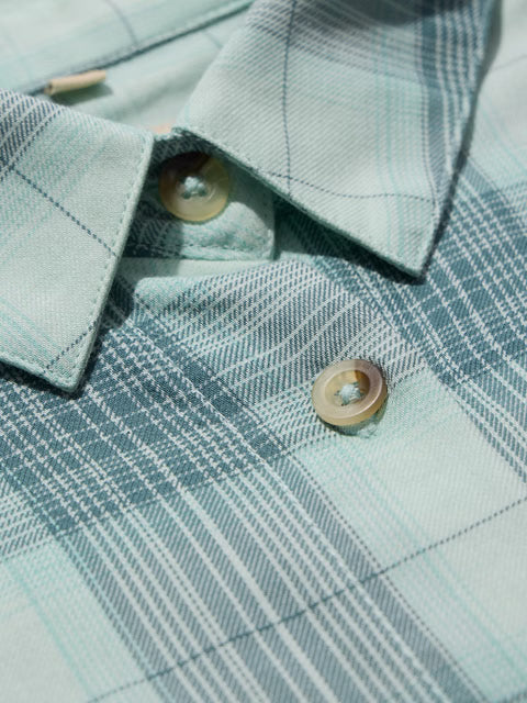 Plaid Azure Women Boyfriend Shirts