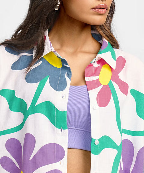 Flower Power Women Boyfriend Shirts