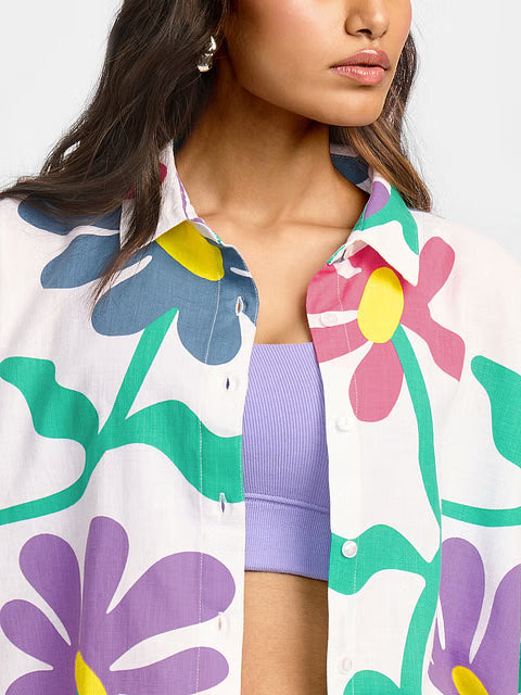 Flower Power Women Boyfriend Shirts