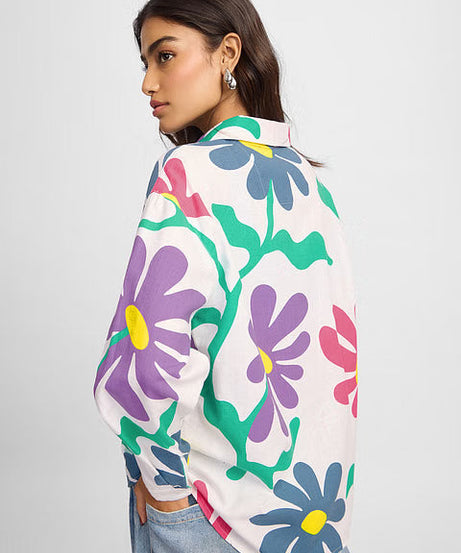 Flower Power Women Boyfriend Shirts