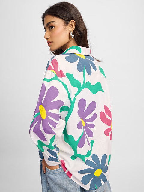 Flower Power Women Boyfriend Shirts