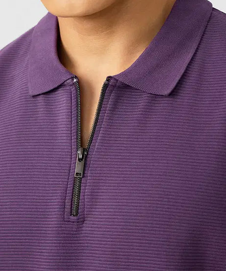 Ottoman Zipper Polo Purple Oversized Polos