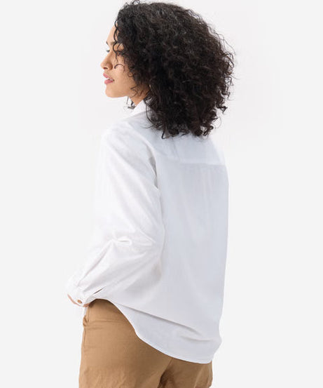 Cotton Linen White Women Shirts
