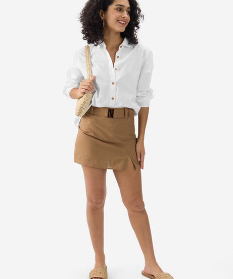 Cotton Linen White Women Shirts