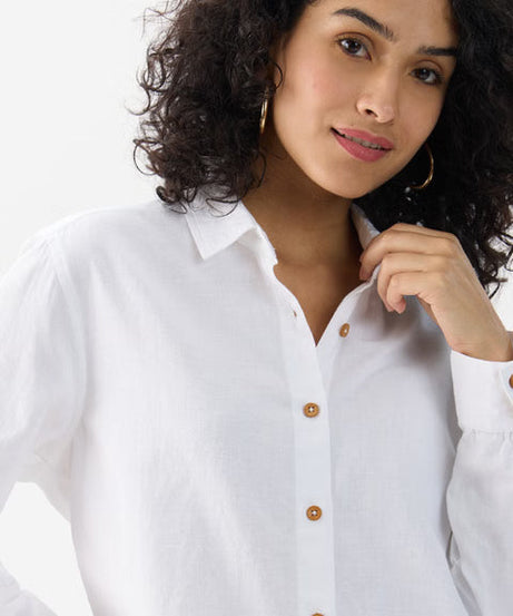 Cotton Linen White Women Shirts
