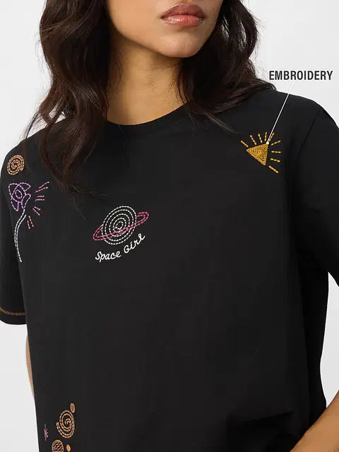 Space Girl Women Relaxed Fit T-Shirts