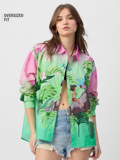 Jungle Book Mowgli's Garden Women Boyfriend Shirts