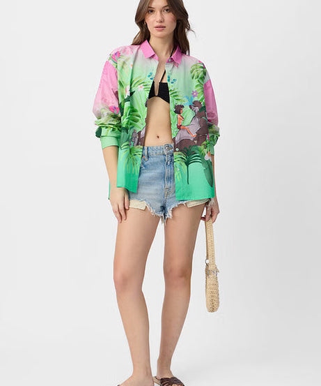 Jungle Book Mowgli's Garden Women Boyfriend Shirts