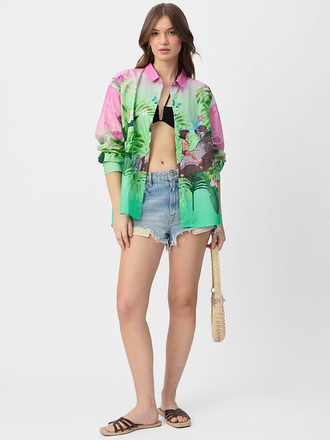 Jungle Book Mowgli's Garden Women Boyfriend Shirts