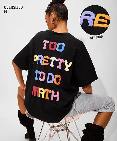 Pretty For Math Women Oversized T-Shirts