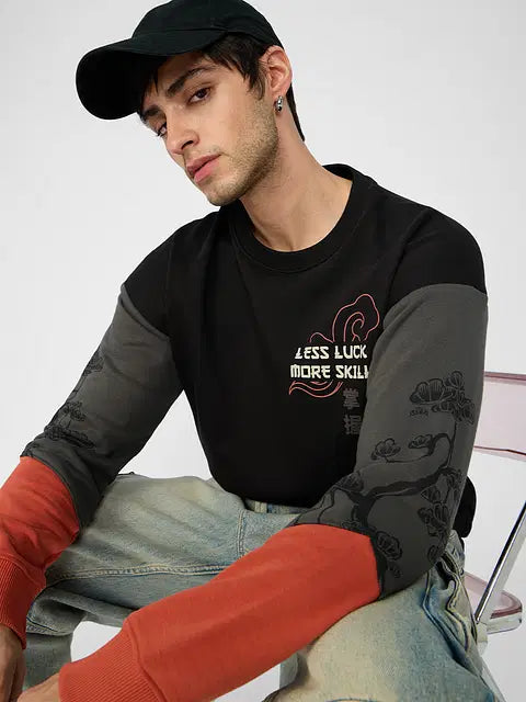 Kung Fu Panda Less Luck More Skill Men Oversized Sweatshirts