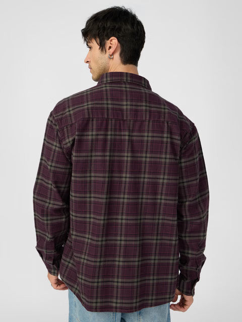 Plaid Autumn Men Utility Shirts