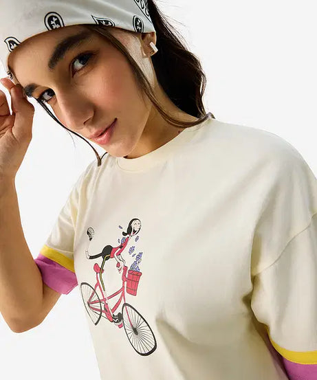 Wildly Happy Women Oversized T-Shirts