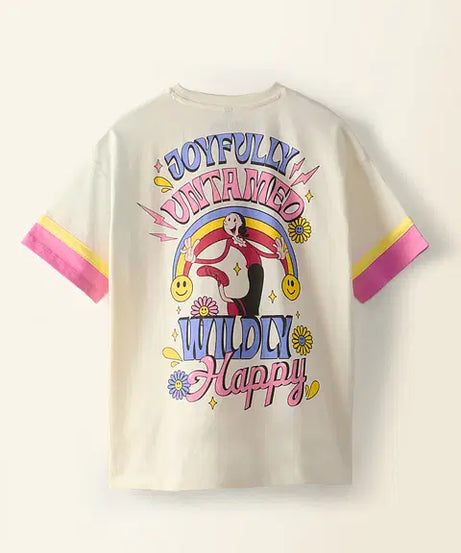 Wildly Happy Women Oversized T-Shirts