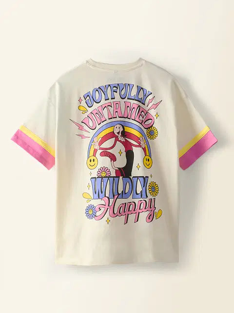 Wildly Happy Women Oversized T-Shirts