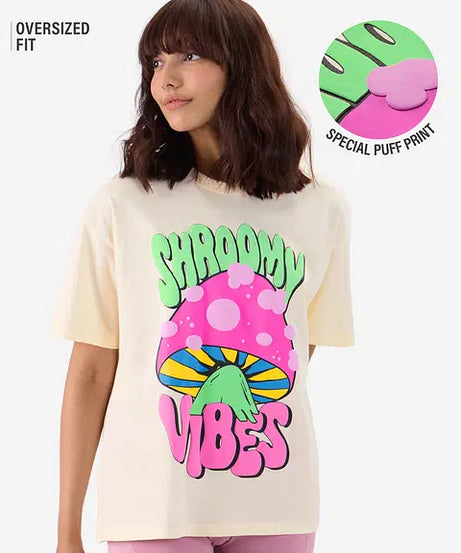 Shroomy Vibes Women Oversized T-Shirts