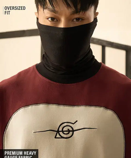 Naruto Shippuden Konoha Leaf Rogue Oversized Full Sleeve T-Shirts