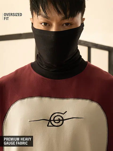 Naruto Shippuden Konoha Leaf Rogue Oversized Full Sleeve T-Shirts