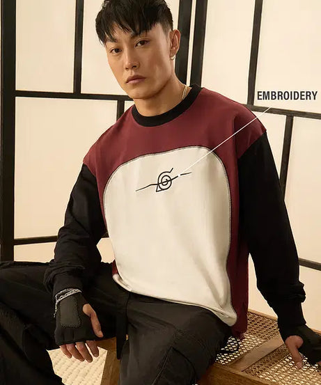 Naruto Shippuden Konoha Leaf Rogue Oversized Full Sleeve T-Shirts