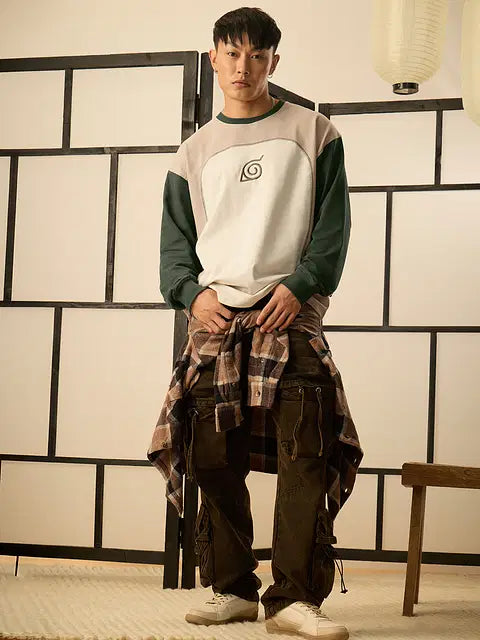 Naruto Shippuden Konoha Leaf Oversized Full Sleeve T-Shirts