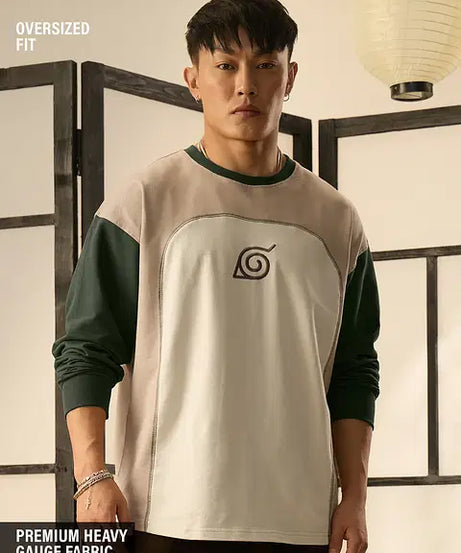 Naruto Shippuden Konoha Leaf Oversized Full Sleeve T-Shirts