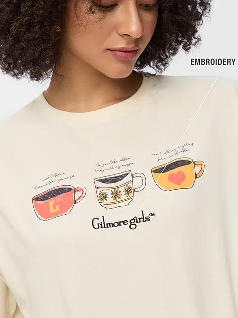Coffee Cups Women Oversized T-Shirts