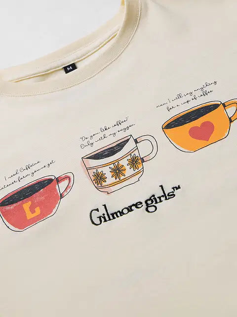 Coffee Cups Women Oversized T-Shirts