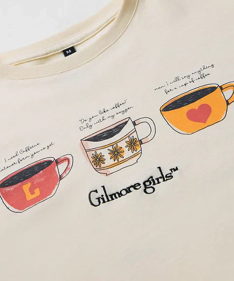 Gilmore Girls  Coffee Cups Women Oversized T-Shirts