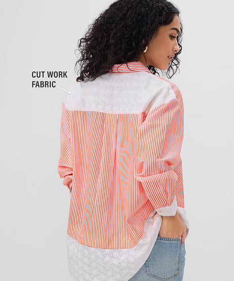 Striped Cider Women Boyfriend Shirts