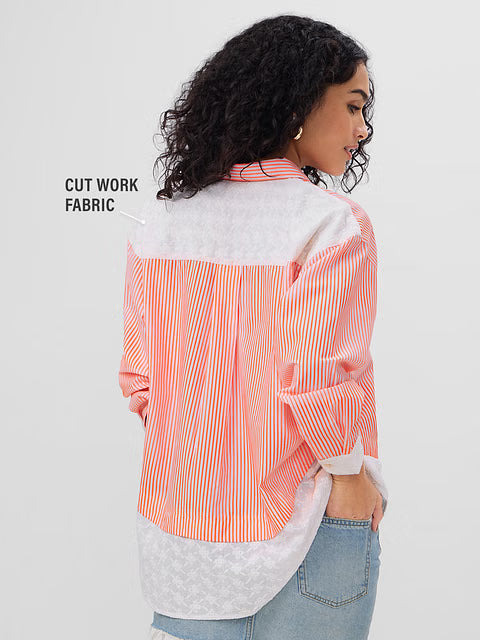 Striped Cider Women Boyfriend Shirts