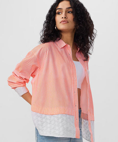 Striped Cider Women Boyfriend Shirts